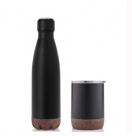New Arrival Stainless Steel 500ml Vacuum Thermal Insulated Outdoor Sports Cola Water Bottle With Bamboo base