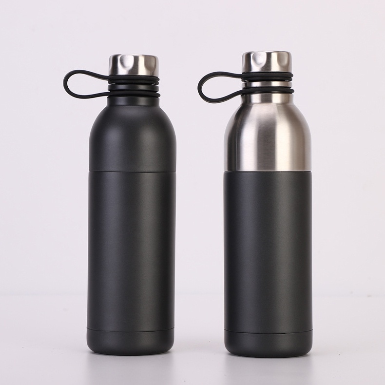 Custom Acacia Lids Insulated Double Wall Small Mouth 18/8 Stainless Steel Vacuum Flask Water Bottle