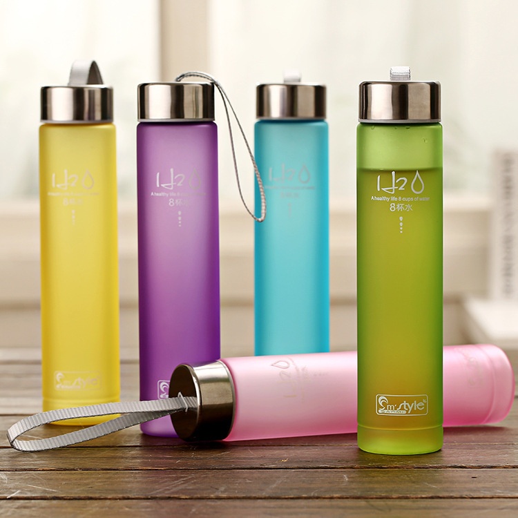 hot sales bpa free plastic frosted H2O water bottle