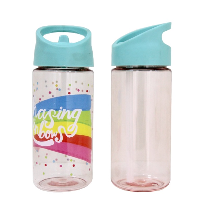custom bpa free kids plastic water bottle with straw