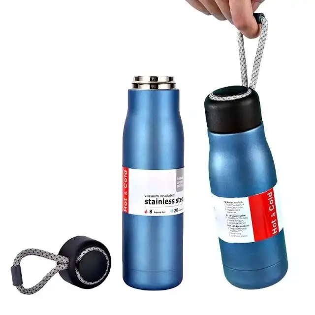 12 oz 17 oz Stainless Steel Vacuum Insulated Bottle with Strap Lid dishwasher safe water bottle