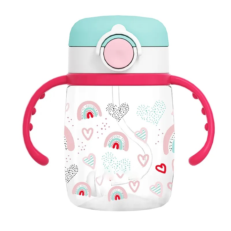 2023 cute shape 220ML 350ML kids sippy cup sublimation tumlers baby training cups with strap