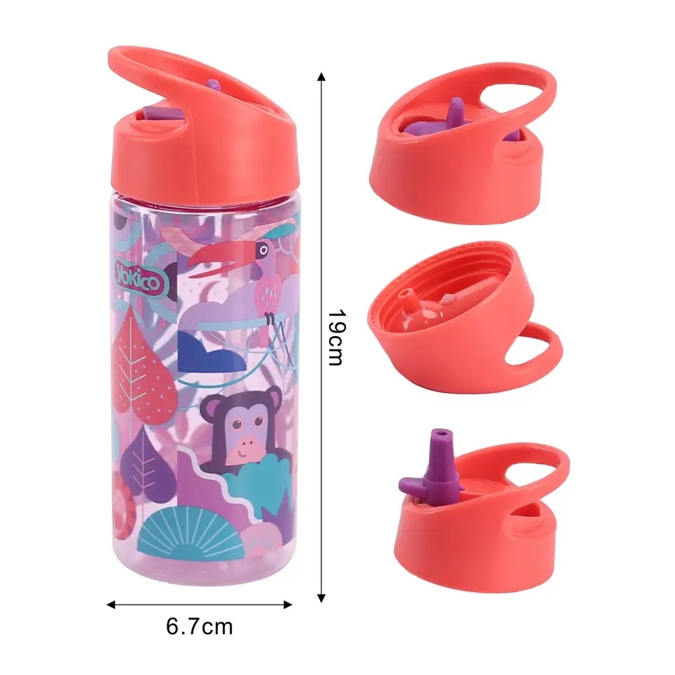 2023 new 14oz cute new design bpa free plastic tritan kids water bottle with straw