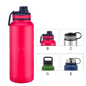 High Quality Double Wall Stainless Steel Vacuum Flask Insulated Sport Water Bottle with Straw Lid