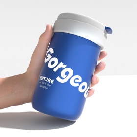 Custom logo vacuum insulated Klein blue sublimation mug tumblers office 340ml 420ml tuntun water bottle