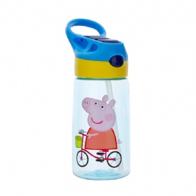 Wholesale 450ml Kids Travel Sport Plastic Water Tumbler Bonuce Lid Customized Logo Cartoon Children Bottles with Lid and Straw
