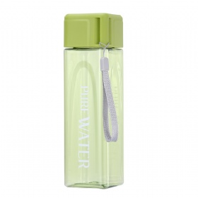 Gift Wholesale Simple Student Drop-Proof Plastic Water Bottle PC Transparent Travel Square Water Bottle