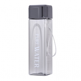 Gift Wholesale Simple Student Drop-Proof Plastic Water Bottle PC Transparent Travel Square Water Bottle