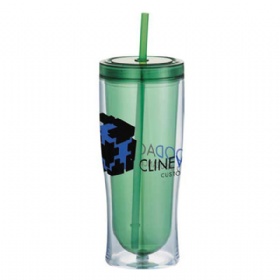 hot sales plastic 16oz Double Wall sipper Tumbler With Straw