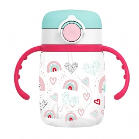 2023 cute shape 220ML 350ML kids sippy cup sublimation tumlers baby training cups with strap