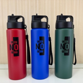 750ml Promotion Cheaper Metal Water Bottle with Straw Lids and Portable and Convenient to Carry