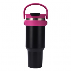 Dual Drink Lid 40oz Double Wall 304 Stainless Steel Tumbler Large Capacity Household Straw Insulation Cup with Handle