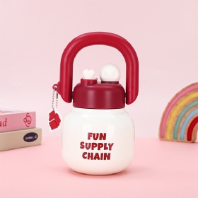 High Quality Double Drinking Straw Carrying Pot 316 Vacuum Thermos High Color Value Large Capacity Tote for Women Children