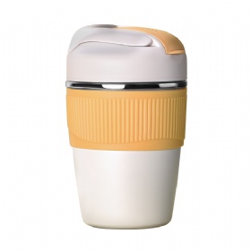 New Fashion Double-drink Coffee Cup 316 Stainless Steel Insulation Vacuum with Silicone Shell Tumbler with Straw