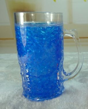 Double wall Crystal Freezer mug with Gel inside BPA free