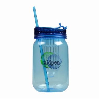 30OZ Plastic single wall mason jar  mug with straw
